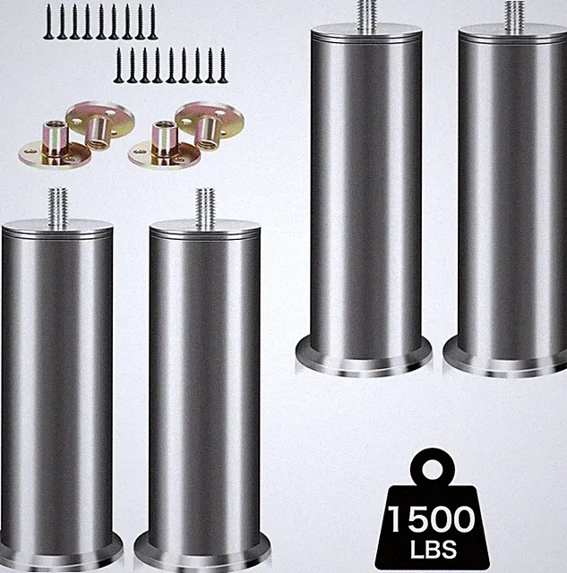 Möbelfüße Edelstahl 4er Set verstellbar für Sofa Bett Tisch Schrank