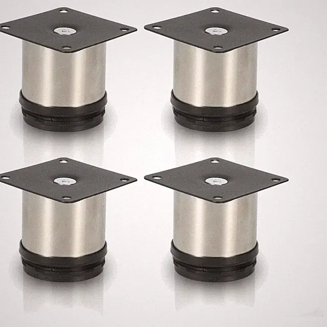 Möbelfüße Edelstahl 50mm Sockelfüße Tischschrank Belastbar bis 250kg Set