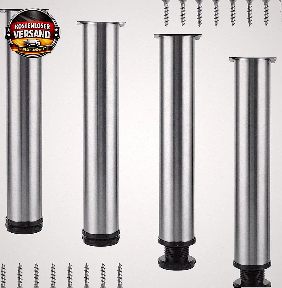 Möbelfüße Edelstahl höhenverstellbar 30cm für Tisch Schrank DIY Möbel Set