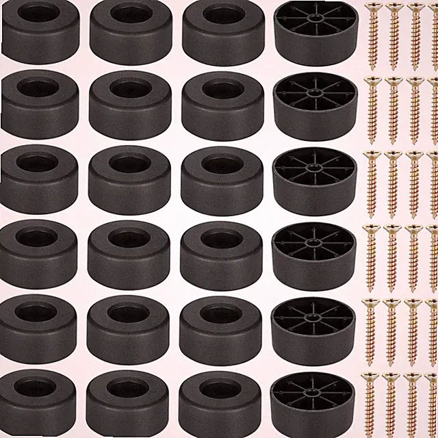 Möbelfüße Gleiter 45mm rund rutschfest Schwarz Möbelbeine Schraubbeine