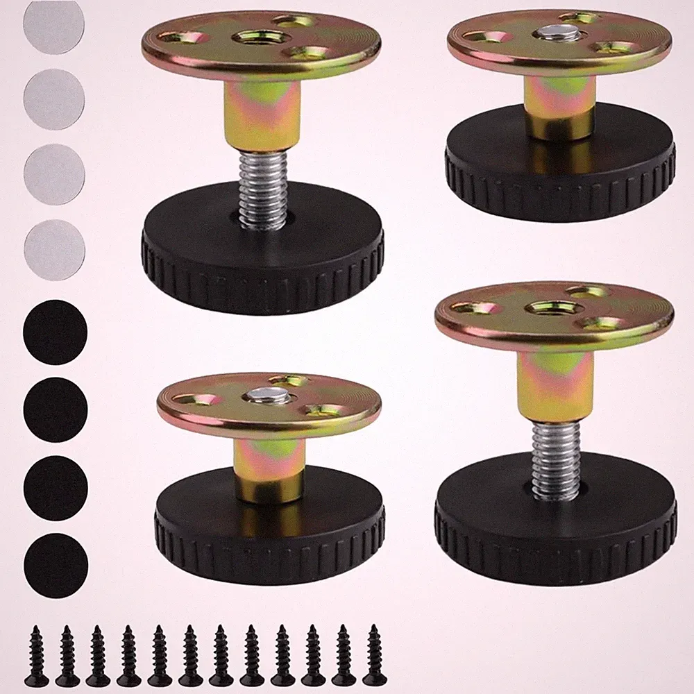 Möbelfüße höhenverstellbar 27-40mm Schwarz 4 Stück Stahl ABS Möbelbeine