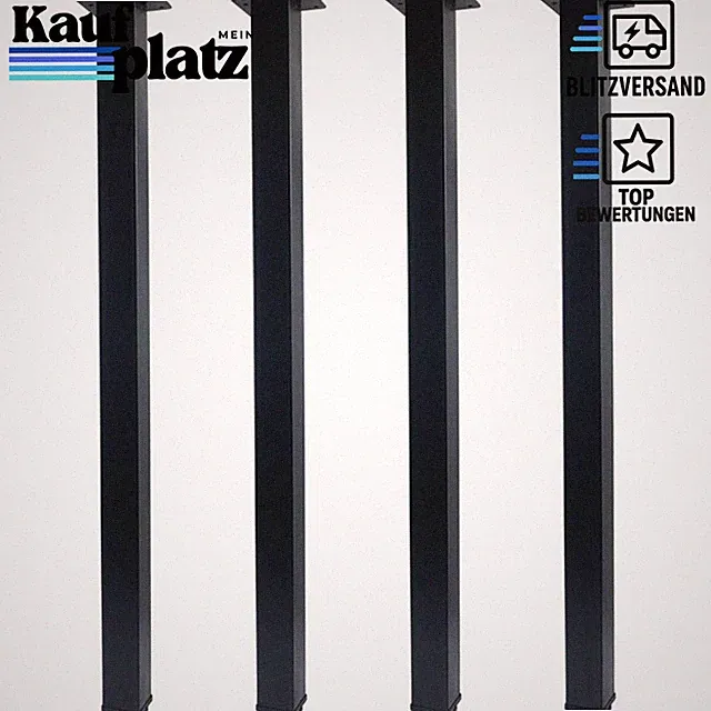 Möbelfüße Höhenverstellbar 4er Set Vierkant Profil 50x50mm Schwarz 75cm DIY Büro