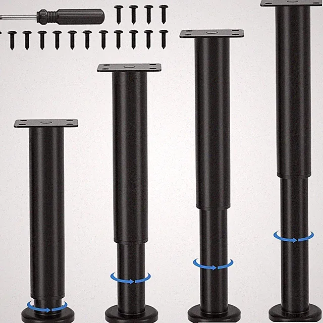 Möbelfüße Höhenverstellbar Füsse 25-43cm 4stk Möbelbeine Metall Hochwertige Rund