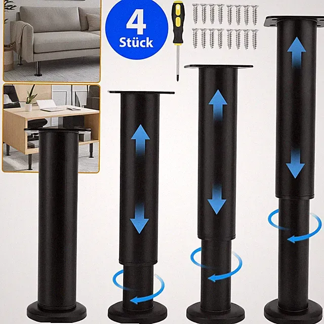 Möbelfüße Höhenverstellbar Möbelbeine Schrankfüsse 25-43cm Bettfüße Einstellbar