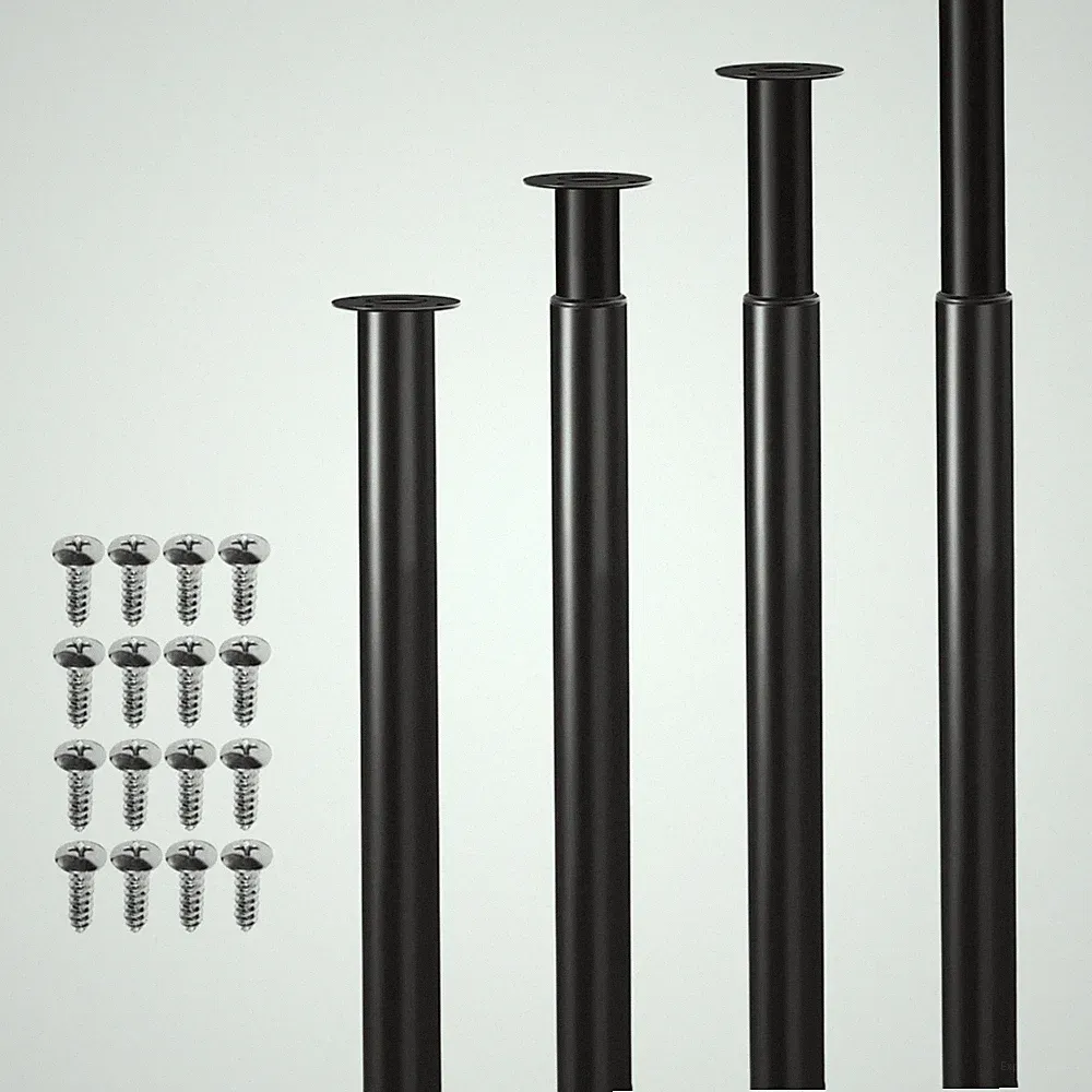 Möbelfüße höhenverstellbar Stahl Schwarz 70-110cm 200kg 4 Stück