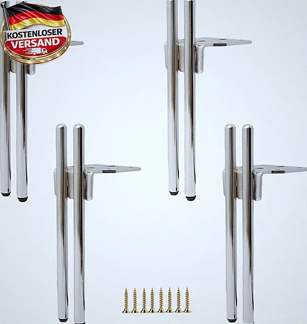 Möbelfüße Metall 15cm 4er Set für Schrank Couch TV Bett, rostfrei, rutschfest