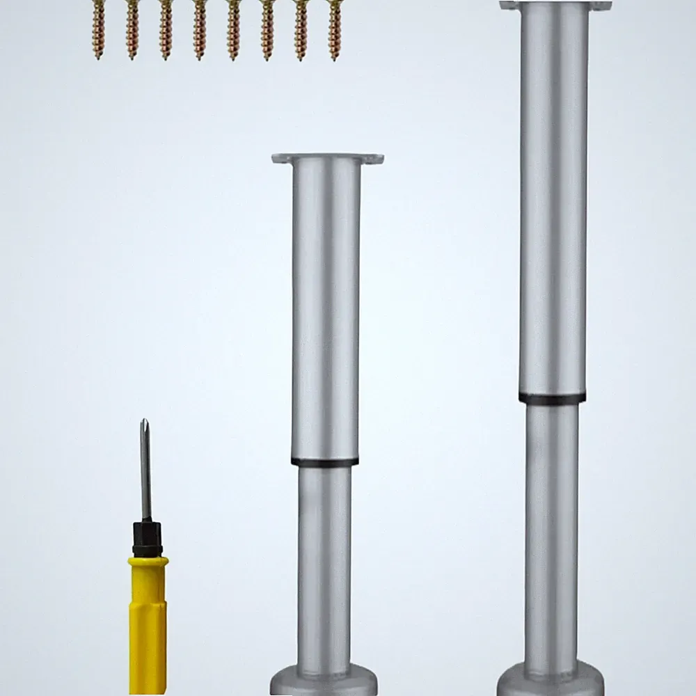 Möbelfüße Metall Grau, verstellbar, bis 400 KG, 40-70 cm, Möbelbein