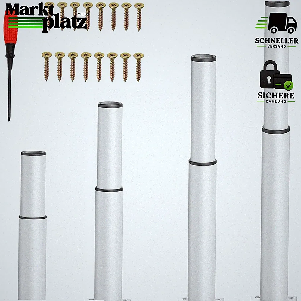 Möbelfüße Metall Weiß 40-70cm Verstellbar Belastbar bis 800kg für Sofa Schrank