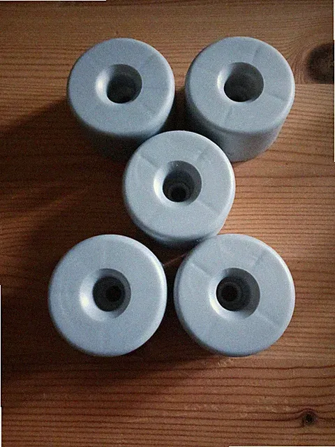 Möbelfüße, Plastik, grau, 5 Stück