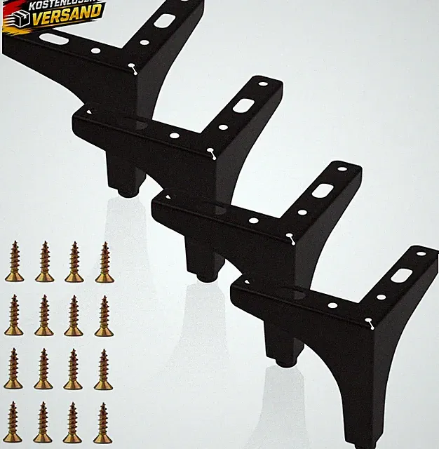 Möbelfüße schwarz 10cm Set für Kommode Sofa Schrank Tisch Dreieck Metallfüße