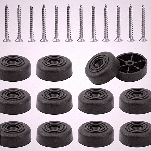 Möbelfüße Schwarz 12 Stück mit Schrauben für Möbel, Sofas, Tische, Schränke
