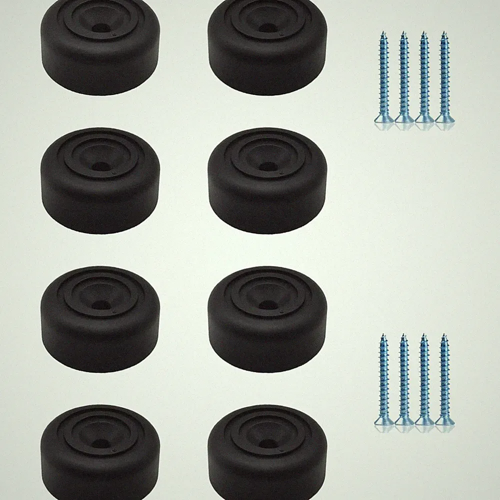 Möbelfüße Schwarz 8 Stück Rund Ø 33 x H 13 mm Kunststoff Füße für Möbel Sofa...