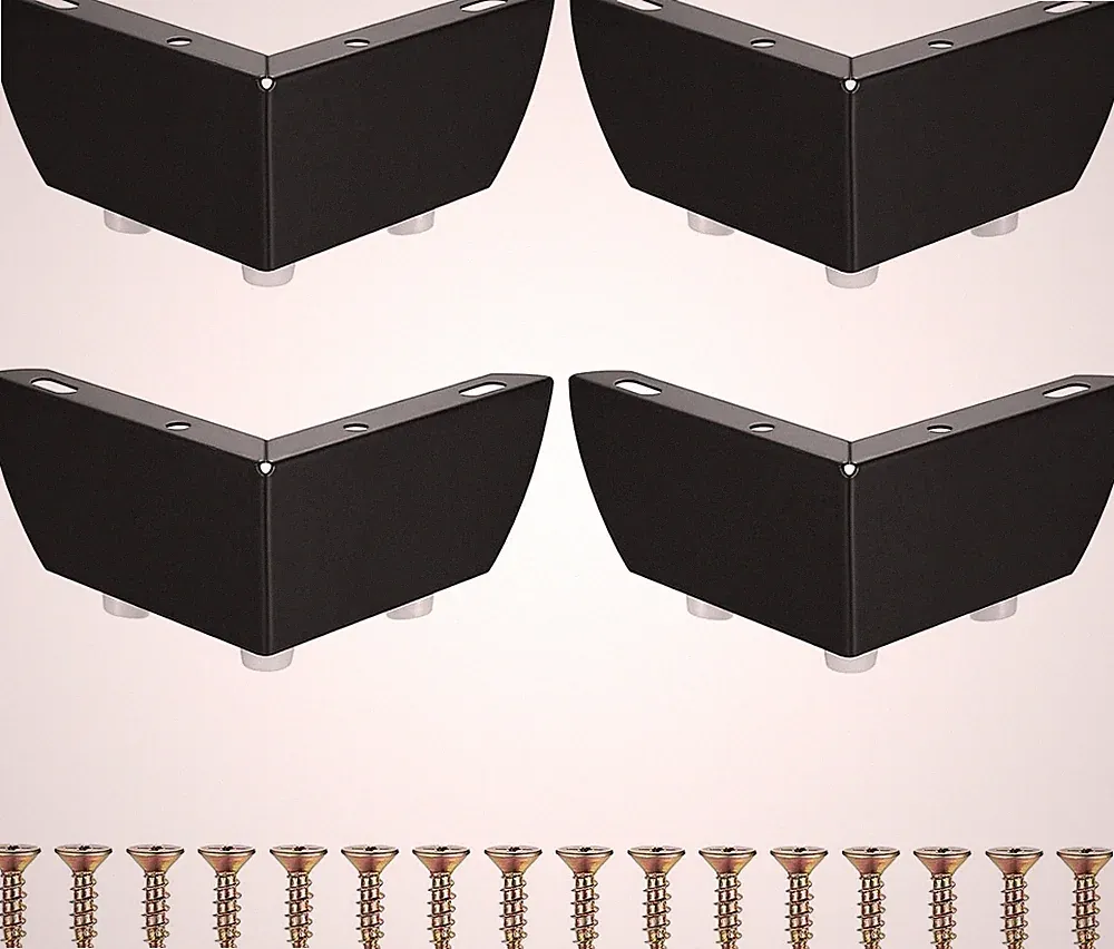 Möbelfüße Schwarz Metall 55mm für Schrank Sofa Tisch TV-Nachttisch 4 Stück