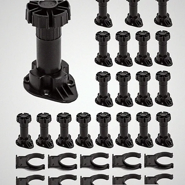 Möbelfüße Set 20 Stück verstellbar inklusive Sockelclips für Küche und Haushalt