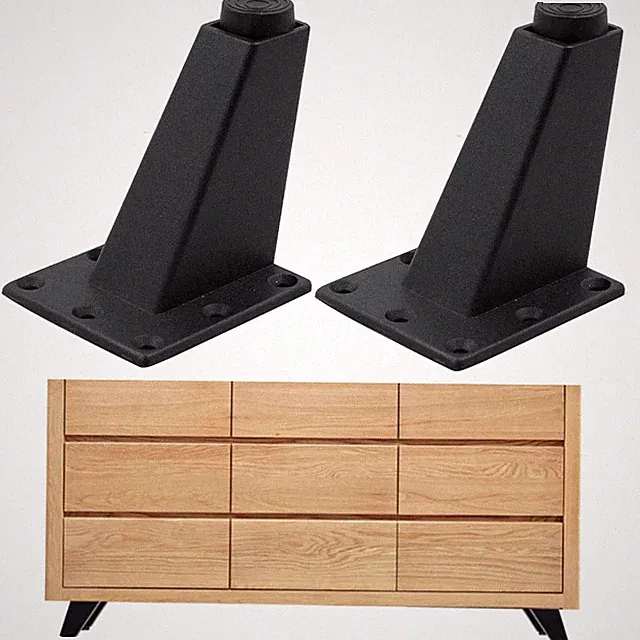 Möbelfüße Sockelfuß Höhenverstellbar 8cm Sandy Schwarz 4 Stück für Sofa Schrank