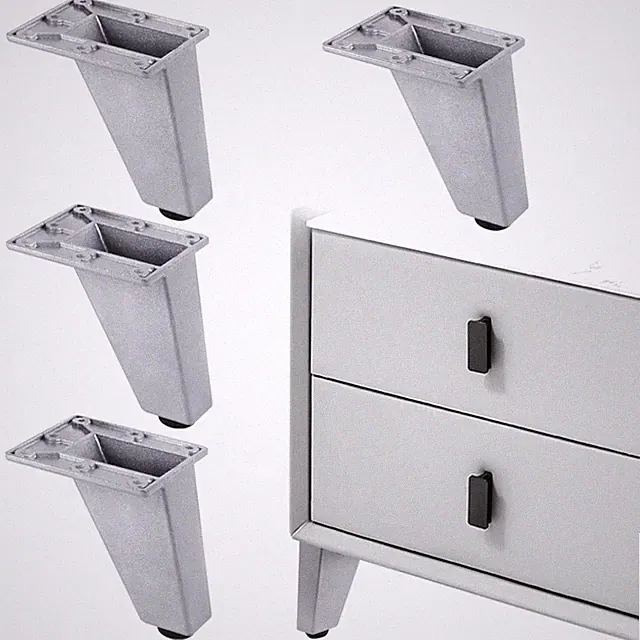 Möbelfüße Sofa Schrank Beine höhenverstellbar Aluminium Industrial 4 Stück