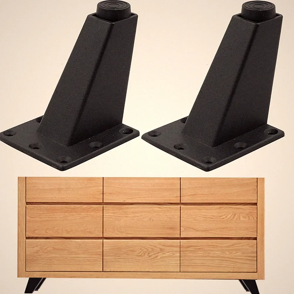 Möbelfüße, Sofa, Schrank, Couchtisch, TV, verstellbar, Aluminium, schwarz, 8cm