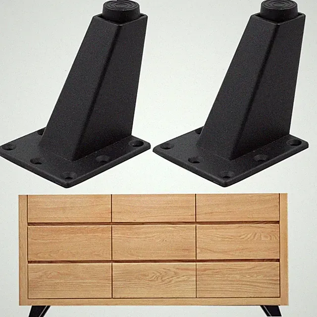 Möbelfüße, Sofabeine, Möbelbeine, höhenverstellbar, Aluminium, schwarz, 4 Stück