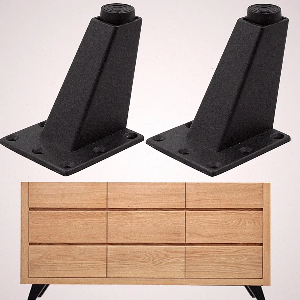 Möbelfüße Sofafüße Industriestil Aluminium verstellbar 8cm 4 Stück Schwarz
