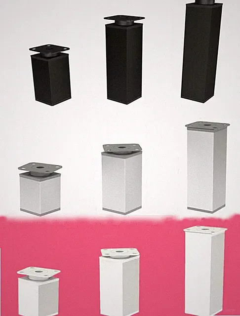 Möbelfüße Stellfuß höhenverstellbar Kommodenfuß Schranfuß Bettfüße 40x40mm