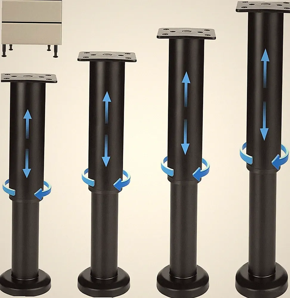 Möbelfüße Verstellbar 25–43 cm Schwarz Hochfest Stahl Rutschfest