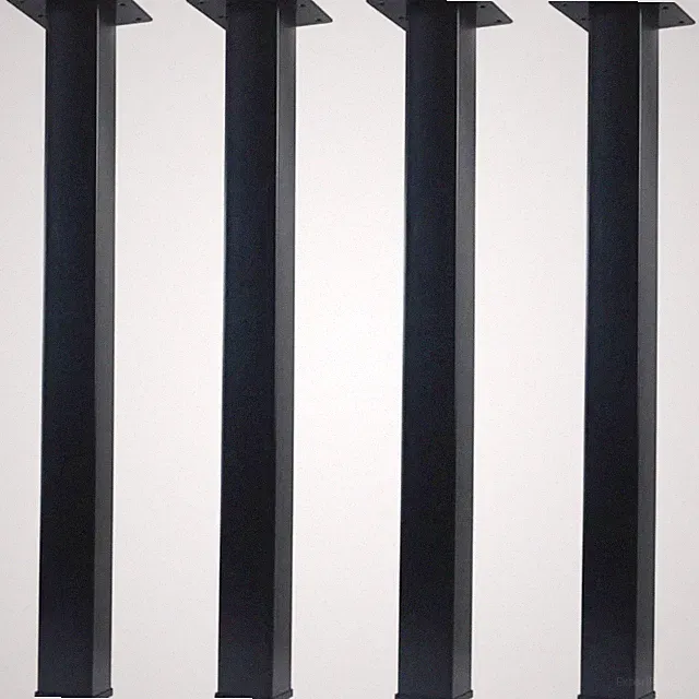 Möbelfüße verstellbar 50cm Schwarz Metall Quadrafuß Stuhl Couch Regal