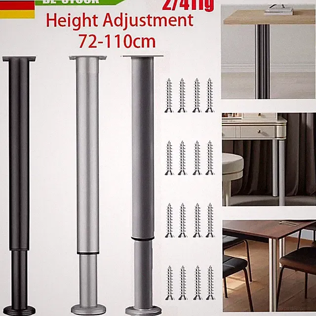 Möbelfüße Verstellbar 72-110 cm, Tischbeine Höhenverstellbar Füße für Möbelfüße