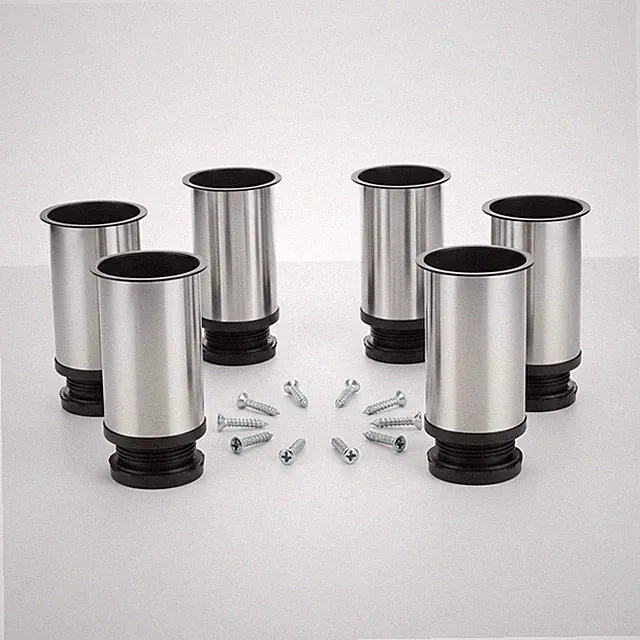 Möbelfüße verstellbar Edelstahl 100mm Silber 8 Stück Möbelstützen runde