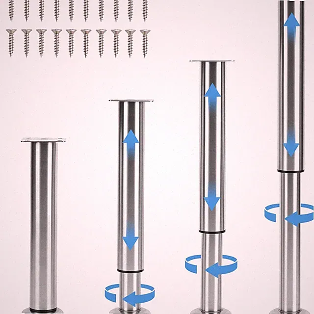Möbelfüße verstellbar Edelstahl 25-42cm Belastbar bis 450kg Möbelbeine