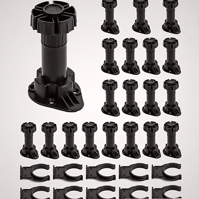 Möbelfüße verstellbar, Küchenfüße, Kunststoff, Tragkraft 80 kg, 10-12cm