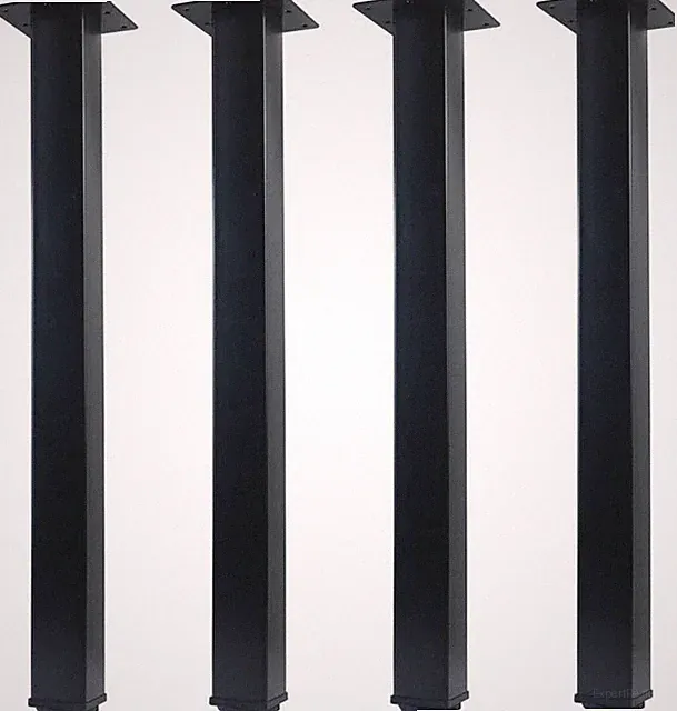 Möbelfüße Verstellbar Schwarz 50cm, 4er Set Metallbeine für Couchtisch, Endti...
