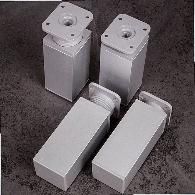 Möbelfuß 4er SET Möbelfüße 40 x 40 mm Chrom matt 60-180 mm Sockelfuß Fuß Schrank