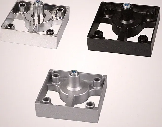 Möbelfuß schwarz silber Sockelfüße Verstellfuß Möbel Fuß 60x60 höhen-verstellbar