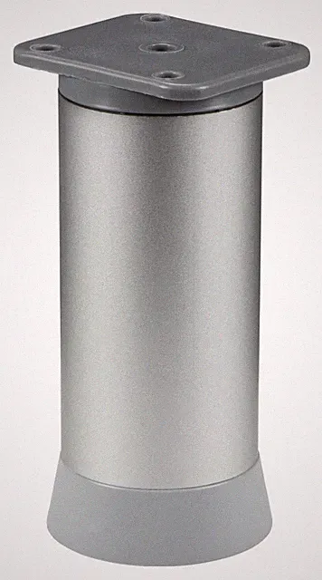 Möbelfuß Tischbein Schrankfüße höhenverstellbar silber Sockelfuß Verstellfuß Fuß