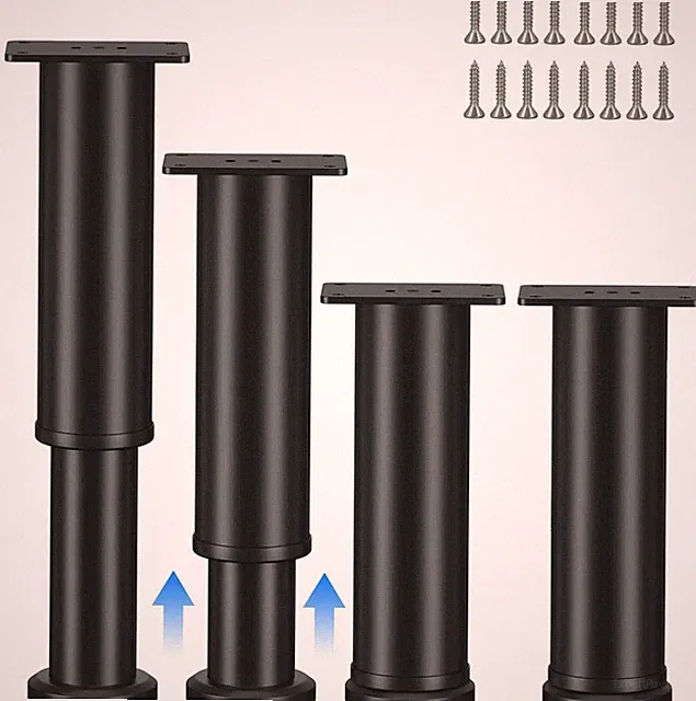 Möbelfuß Verstellbar, 4 Stück Möbelfüße Höhenverstellbar, 12-18 cm Höhe Schrank