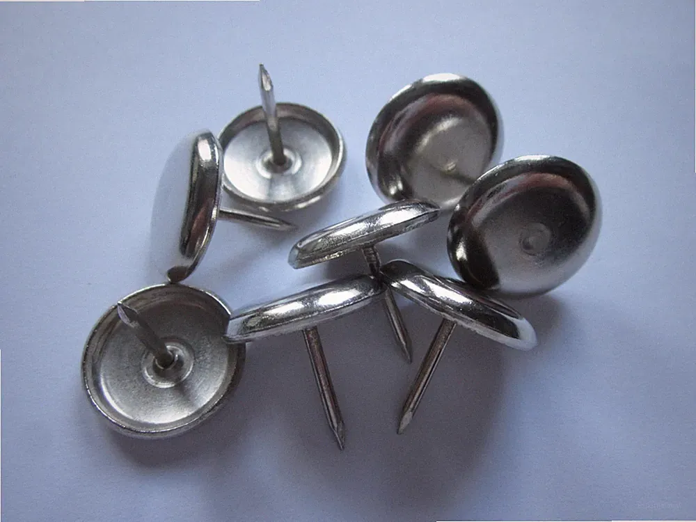 Möbelgleiter Metall mit Nagel,vernickelt-Stuhlbeingleiter-Gleiter-Parkettgleiter