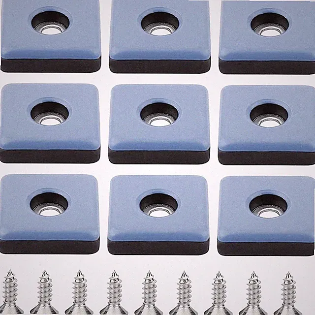 Möbelgleiter Teflon 25x25mm Schrauben Teppich Glider Möbelschoner Blau