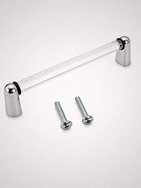 Möbelgriff 128mm Metall/ Acrylglas verchromt Schrankgriffe Küchengriff MG028