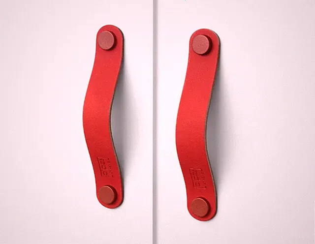 Möbelgriff rot, Schrankgriff rot, Ledergriff rot, Küche Griff rot, Rote Griffe
