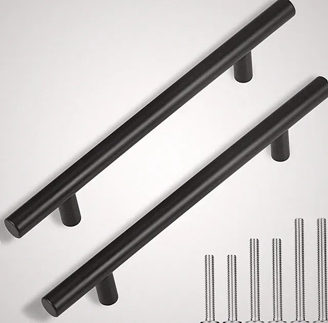 Möbelgriffe Edelstahl schwarz 200mm 130mm Lochabstand für Küche Bad Schlafzimmer