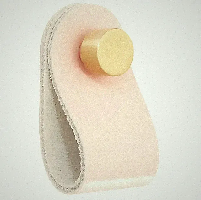 Möbelgriffe Leder Rosa Gold 12 Stück