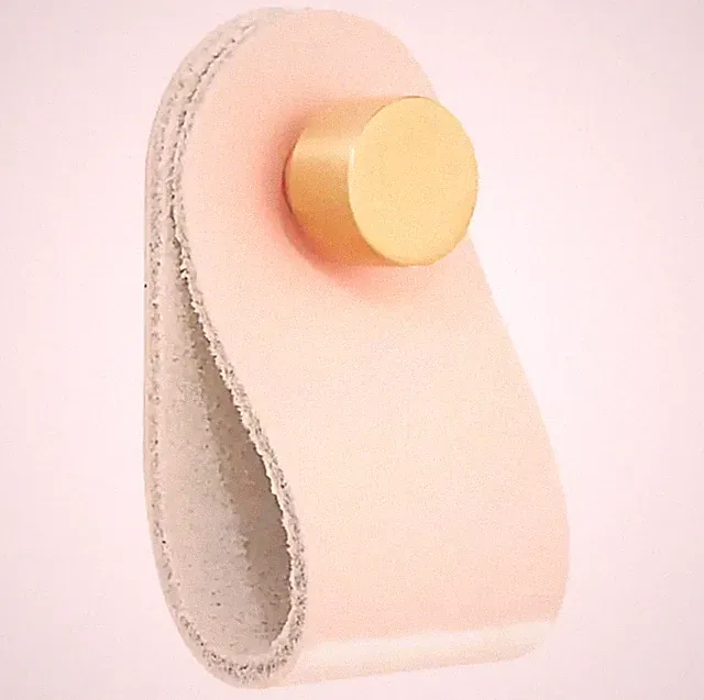 Möbelgriffe Leder Rosa Gold 12 Stück 65mm