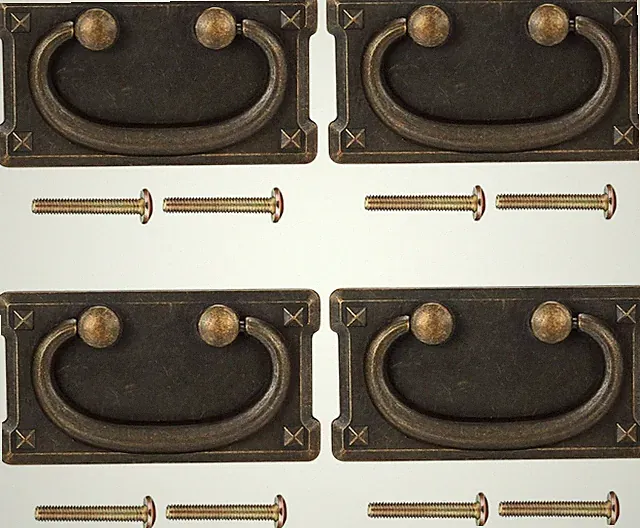 Möbelgriffe Retro Vintage Antik 95x51mm für Schubladen Truhen Schränke Küche