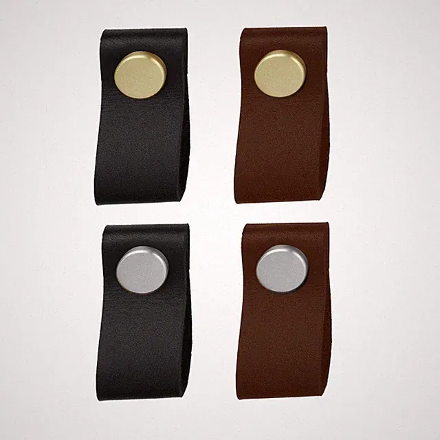 Möbelgriffe SCHLUPPE Leder Metall Design Möbelknöpfe Möbelknauf Schlaufe Schrank