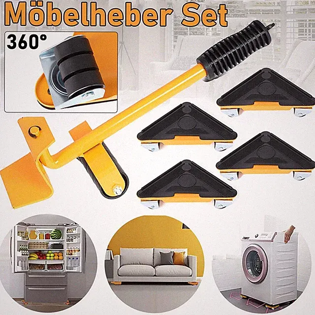Möbelheber Möbel-Transportroller-Set 4 Möbelroller & 1 Lastenheber Möbelrücker