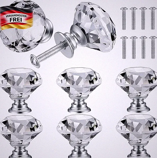 Möbelknöpfe Kristall 30mm Set für Schubladen Kommoden Schränke langlebig