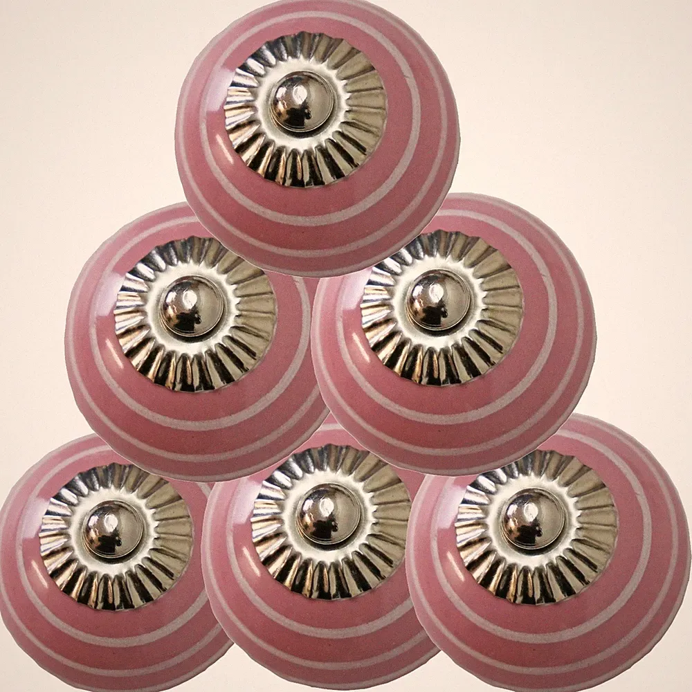 Möbelknöpfe Set 6-8-10 STK Griffe Rosa Weiß Keramik Knöpfe Möbelknopf 161