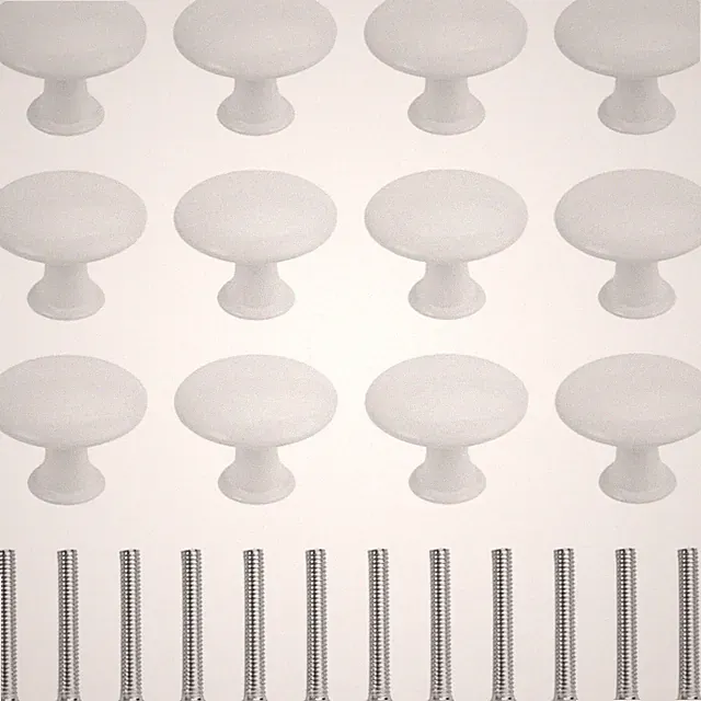 Möbelknöpfe Weiß rund 30mm Rostfrei Edelstahl minimalistisch 12Stück