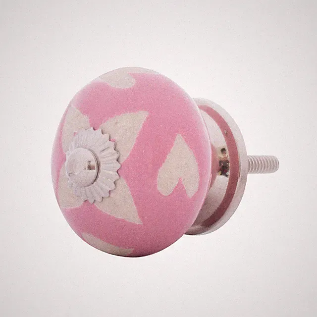 Möbelknopf Knauf Keramik Vintage Schrank Landhaus Shabby Griff weiß blau rosa
