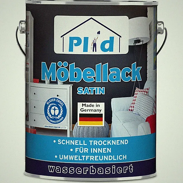 Möbellack 0,75L Weiß Satin / Türenlack Holzlack Spielzeugfarbe Acryllack Lack